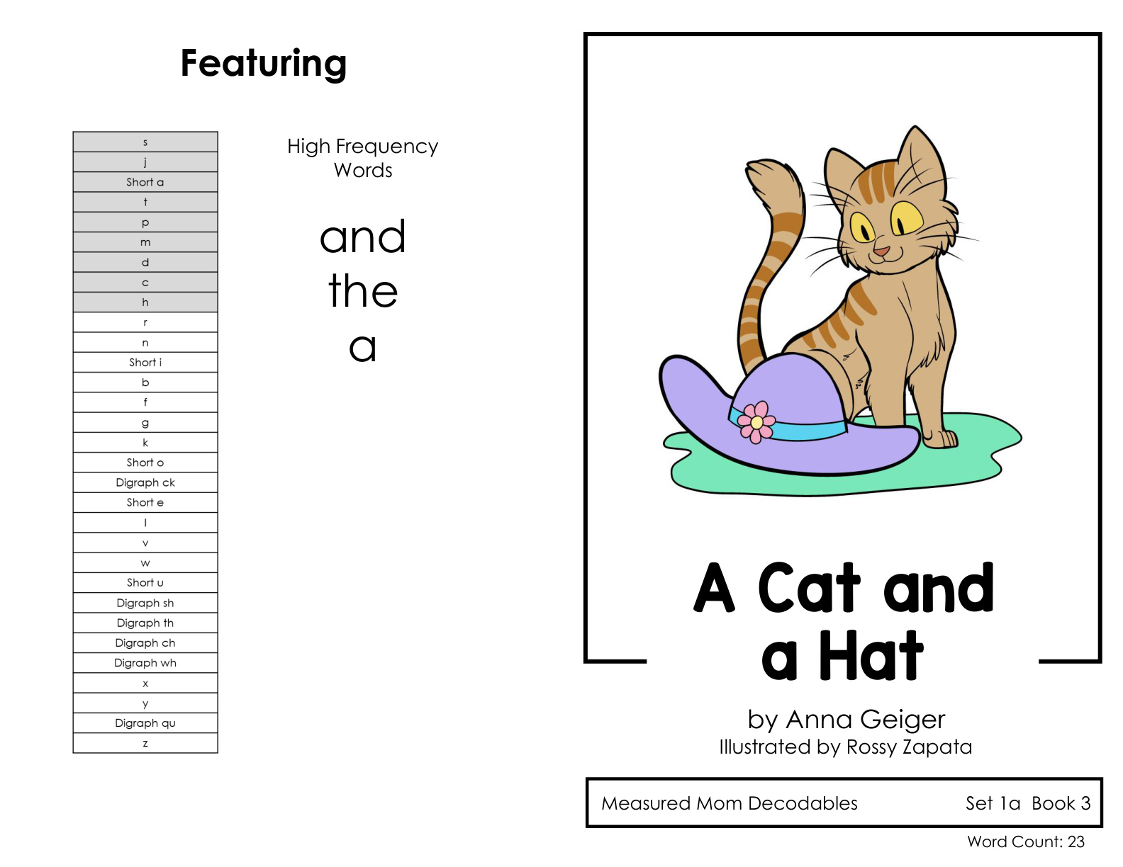Decodable Book 3 - A Cat and a hat